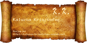 Kaluzsa Krisztofer névjegykártya