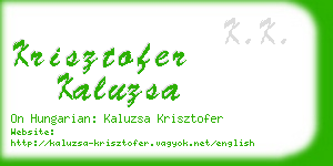 krisztofer kaluzsa business card